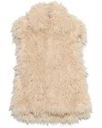 Bimba Y Lola - Ivory Oversize Fur Vest - Lyst
