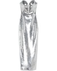 Monot - Abito Midi Con Paillettes - Lyst