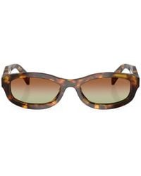 Prada - Tortoise-Effect Rectangle-Frame Sunglasses - Lyst