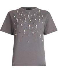 Liu Jo - Bead-Embellished Crew-Neck T-Shirt - Lyst