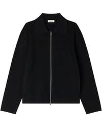 Sandro - Zipped Viscose Knit Cardigan - Lyst