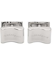 Ferragamo - Boutons De Manchette Incurvés À Logo Gravé - Lyst