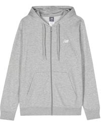 New Balance - Logo-Embroidered Zip-Up Hoodie - Lyst