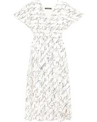 KARL LAGERFELD - Scribble-Print Midi Dress - Lyst