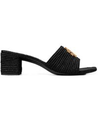 Tory Burch - Eleanor Raffia Heeled Sandals - Lyst