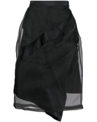 Undercover - High-waisted Asymmetric Tulle Skirt - Lyst