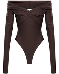 ANDAMANE - Kendall Twist-Detail Off-Shoulder Bodysuit - Lyst