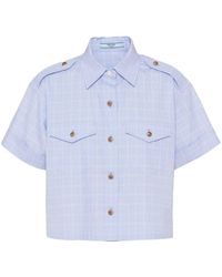 Prada - Prince Of Wales Cotton Shirt - Lyst