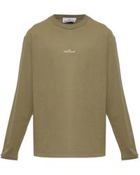 Stone Island - Logo-Print Long-Sleeve T-Shirt - Lyst