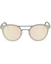 ZEGNA - Herringbone-Pattern Round-Frame Sunglasses - Lyst