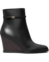 Tory Burch - 85Mm Double T Wedge Boots - Lyst