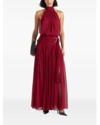 Manière De Voir - Matilda Halter Neck Draped Maxi Dress - Lyst