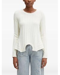 MM6 by Maison Margiela - Ribbed Peplum-Hem Sweater - Lyst