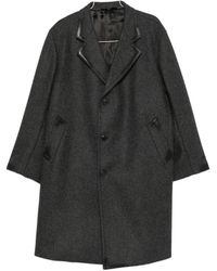 Prada - Leather-Trimmed Single-Breasted Coat - Lyst