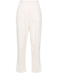 Aspesi - Cotton Pleat-detail Tapered Trousers - Lyst