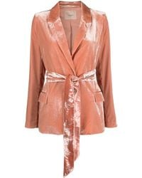 Twin Set - Single-Breasted Velvet Blazer - Lyst