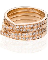 Repossi - Anello Antifer in oro rosa 18kt con diamanti - Lyst
