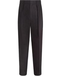 ZEGNA - Pleated Wool Trousers - Lyst