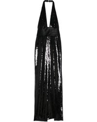 retroféte - Kelsie Maxi-Jurk Met Halternek En Pailletten - Lyst