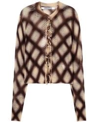 PERVERZE - Spray-Painted Check-Print Cardigan - Lyst