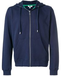 KENZO T-shirt Met Rits Met Rits - Blauw