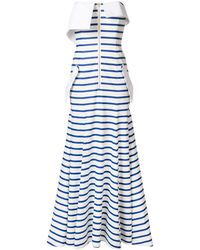 Natasha Zinko Gestreepte Jersey Bandeaujurk - Wit