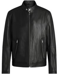 BOSS - H-Mansell5 Zip-Up Leather Jacket - Lyst