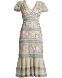 Tadashi Shoji - Kleid Mit Blumenstickerei - Lyst