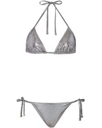 Balmain - Metallic-finish Bikini Set - Lyst