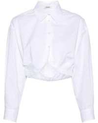 Sandro - Cropped Cotton Shirt - Lyst