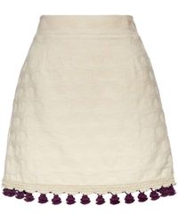La DoubleJ - Fringed Baia Mini Skirt - Lyst