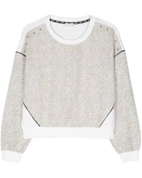 Liu Jo - Round-neck Tweed Sweatshirt - Lyst