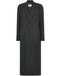 Maison Margiela - Herringbone-Pattern Double-Breasted Coat - Lyst