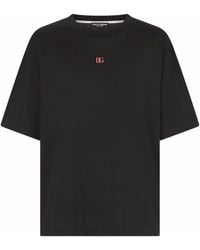 Dolce & Gabbana - T-shirt Met Logoplakkaat - Lyst