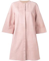 DROMe Suede Panel Coat - Pink