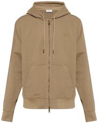 Burberry - Logo-Embroidered Zip-Up Hoodie - Lyst