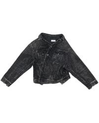 Balenciaga - Rhinestone-embellished Denim Jacket - Lyst