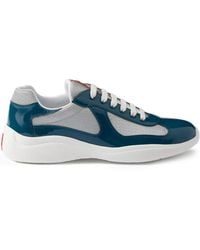 Prada - Patent Leather And Technical Fabric America's Cup Sneakers, Size 6 - Lyst