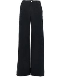 Emporio Armani - J2H Wide-Leg Cotton Trousers - Lyst