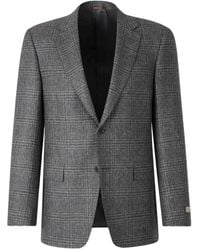 Canali - Checked Single-Breasted Blazer - Lyst