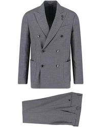 Lardini - Double-breasted wool suit - Lyst