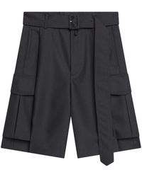 Dries Van Noten - Belted Wool Cargo Shorts - Lyst