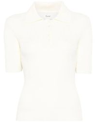 DUNST - Ribbed-Knit Polo Shirt - Lyst