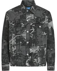 KARL LAGERFELD - Classic Denim Jacket With Abstract Graffiti Print - Lyst