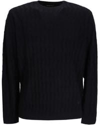 Emporio Armani - Cable-Knit Sweater - Lyst