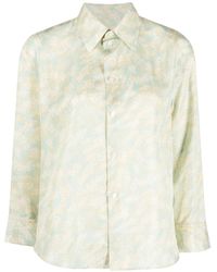 Jil Sander - Floral-Print Long-Sleeve Shirt - Lyst