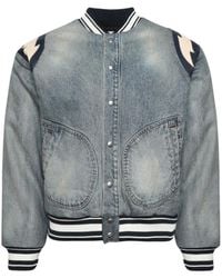 Rhude - Lightening Denim Bomber Jacket - Lyst