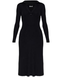 Moncler - Ribbed Long-Sleeve Midi Dress - Lyst