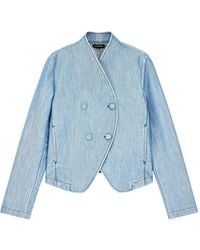 Emporio Armani - Denim Blazer Jacket - Lyst