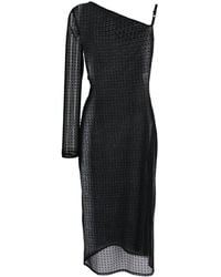 Courreges - Asymmetric Semi-sheer Midi Dress - Lyst